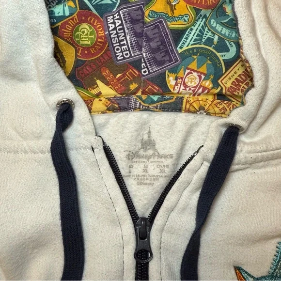 Disneyland Resort Parks Mickey Mouse Embroidered Full Zip Up Hoodie Jacket - L - Picture 9 of 10
